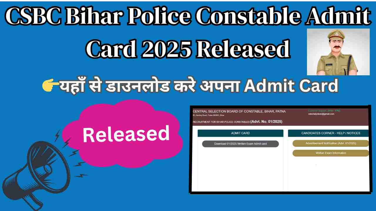 Bihar Police Constable Admit Card